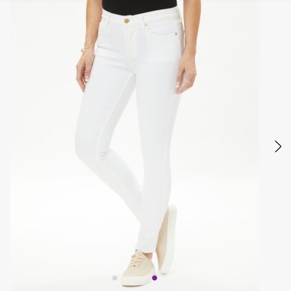 7 For All Mankind Clean White Mid-Rise Gwenevere Skinny Ankle Jeans Size 29